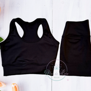 Conjunto Top & Short Negro Mate