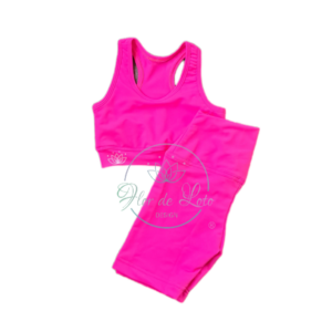 Kids Conjunto Top Biker Fucsia