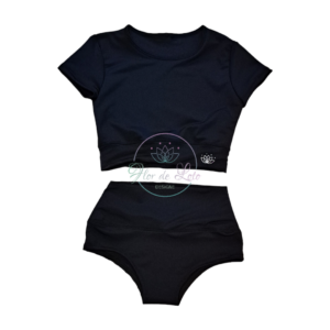 Conjunto Top MC & Hotpants Negro