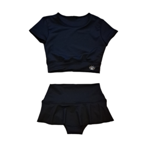 Conjunto Top Mc & Microfalda Negro
