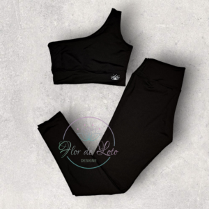 Conjunto Total Black Top Asimétrico 6 Leggins