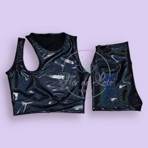 Conjunto Top Asimétrico Lateral Night Negro