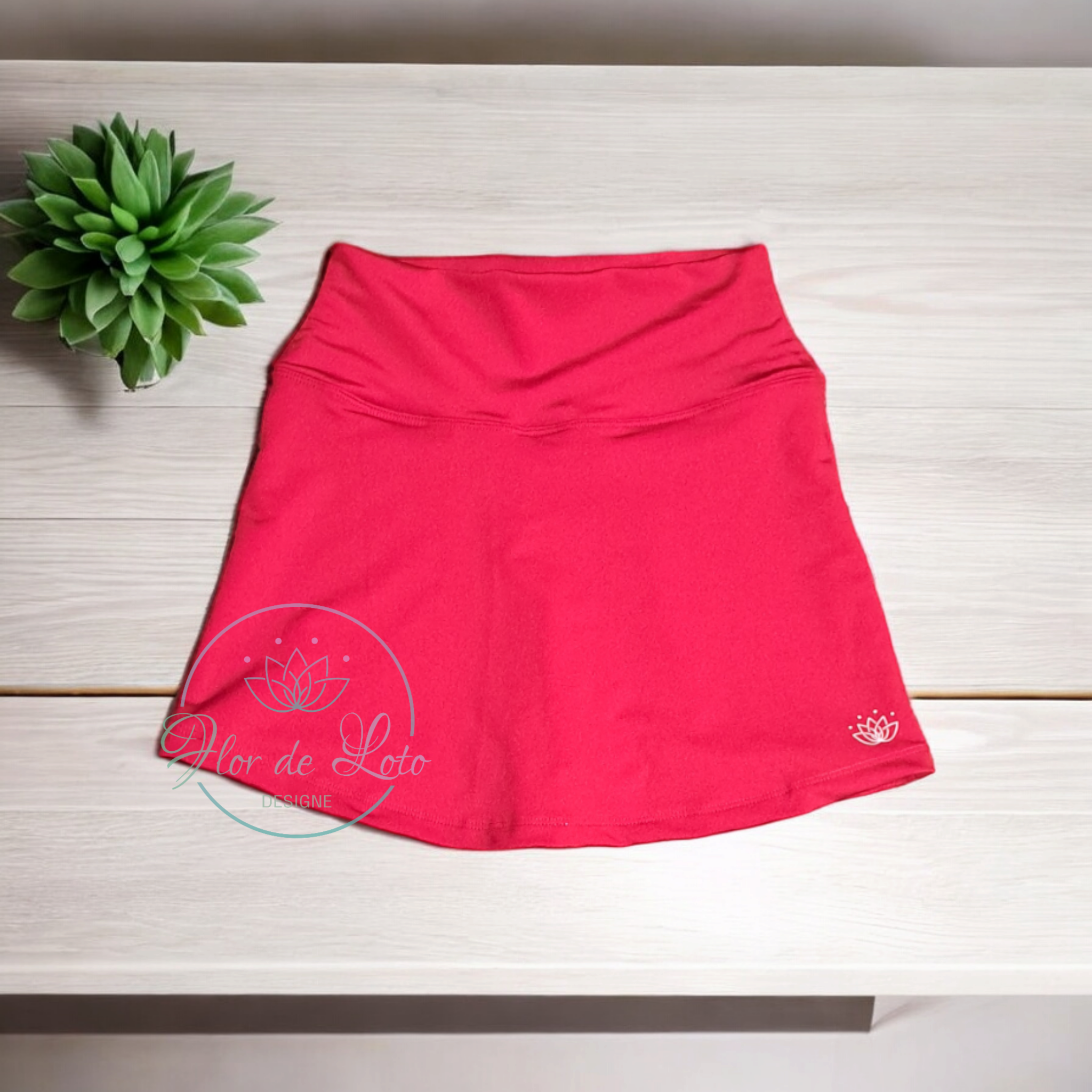 Kids Falda Short Rojo Calce Ajustado