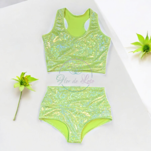 Conjunto Verde Fluor Holo Top Básico
