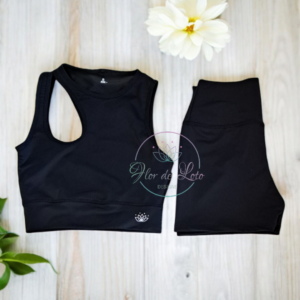 Set Negro Mate Top Abertura Lateral