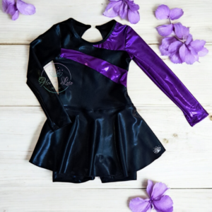 Kids Malla Deportiva Negro &Morado Metalizado