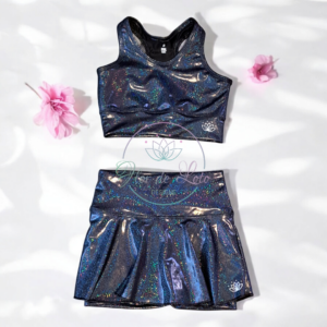 Kids Set Deportivo Negro Night Tornasol Top & Falda Short