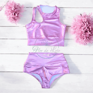 Set Ab Lateral Rosa Efecto Látex