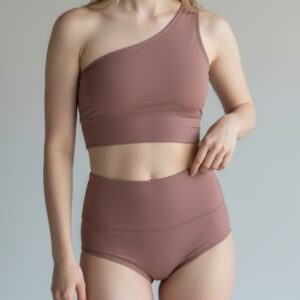 Set Mocha Mousse Top Asimétrico