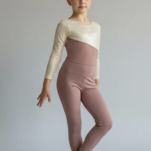 Kids Set Mocha Gold Malla & Leggins